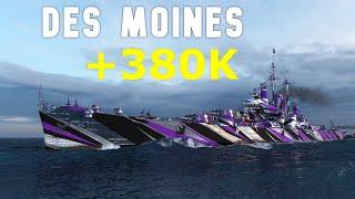 World of WarShips Des Moines - 4 Kills 382K Damage