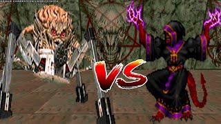 Spider Mastermind vs Heresiarch - CROSSOVER BOSS FIGHT - DOOM vs HEXEN Monster Infighting