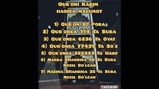 Quron, Quron haqida malumot, Qur'oni Karim.