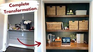 Closet Transformation with Built-In Shelving and Shiplap | Builds by Maz