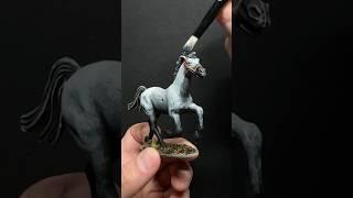 How to paint a fleabitten pattern on a horse, Airfix 1975