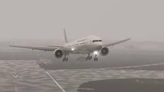 AIR FRANCE BOEING 777-300ER / UNREALISTIC VISUAL LANDING ATTEMPT IN FOGGY AND RAINY MARSEILLE - LFML