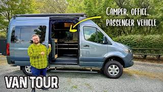 MOST Unique Van Layout EVER | 3-in-1 Custom Built Sprinter Camper Van