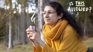 Enjoying an autumn day in the forest