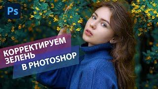 Быстро корректируем зелень на фото с помощью Photoshop.