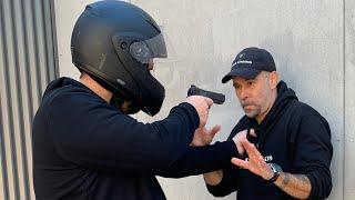 DEFENSE FROM AN ATTACKER WITH MOTOR BIKE HELMET #kravmaga #selfdefense #nickdrossos