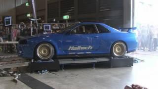 замеры мощности на стенде  Skyline Gtr R34 1015 Hp on dyno