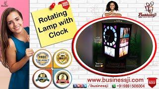 Wooden Rotating  Lamp with Clock, Sublimation Photo Lamp, #BusinessJi Photo Gifts