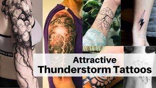 Lightning tattoo on arm | Thunderstorm tattoo | Lightning bolt tattoo  - Lets style buddy