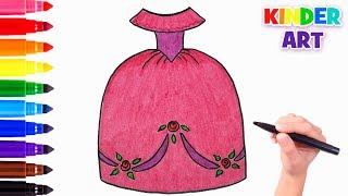 Как нарисовать пышное бальное платье принцессы | How to draw a princess dress easy