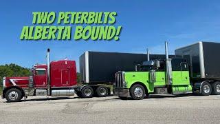 TWO Custom PETERBILTS Trucking From IOWA To ALBERTA | Canadian Southpaw Trucking