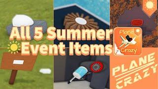 All 5 Plane Crazy Summer Event Items Locations And How to Find Them! - Roblox Plane Crazy