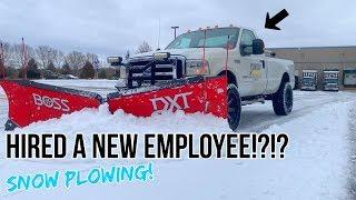 First Time Snow Plowing With Giant 11 Foot V-Plow!