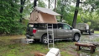 How the Smittybilt Overlander Roof Top Tent holds up in the rain.