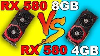 RX 580 8GB VS RX 580 4GB | DX12  AND  DX11 |  Comparison