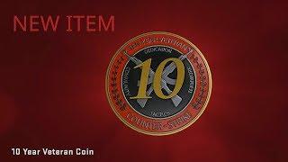 Sights and sounds achieving 10 Year veteran coin CSGO