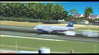 [FSX] US Airways A320 landing @ St.Maarten