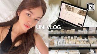 UNI VLOG | back to school prep, notion tour, my study table, school supplies haul