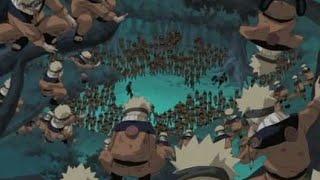 Naruto first time use shadow clone jutsu and make thousands of clones English dub