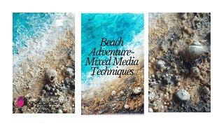 How to use  Sand Texture Paste | Mixed Media Beach canvas Tutorial