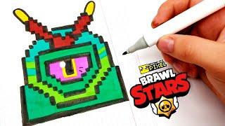 СВЕТЛЯЧЕК РИКО - из ИГРЫ BRAWL STARS - FIRE FLY RICO-  РИСУНКИ ПО КЛЕТОЧКАМ -PIXEL ART