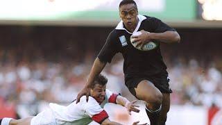 Jonah Lomu scores four tries against England