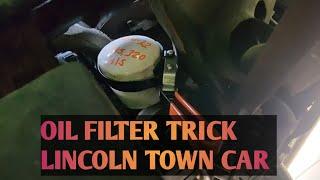 Lincoln Town Car Oil Change And Oil Filter Removal TRICK#lincolntowncar #latinoculture