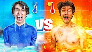 SURVIVING IN *EXTREME* HOT vs COLD For 24 Hours (CRAZY)