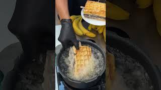 Bananas Foster Waffle Fried Ice Cream #Shorts