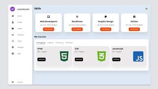 How to create Dashboard with HTML and CSS | Create Student Dashboard with HTML and CSS