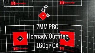 7prc Kelbly’s Nanook 3x3 testing with Hornady Outfiter 160gr CX. Preferred carbon barrel.