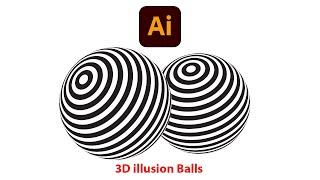 3D illusion Balls in illustrator #short # illustrator