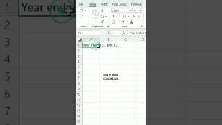 #Shorts How to merge cells in Excel