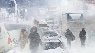 City buried in snow, China in chaos! Snowstorm paralyzes Shandong as cars slip on streets