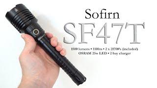 Sofirn SF47T Tactical long range flashlight kit - OSRAM 25w LED - 1100m beam distance - dual switch