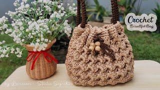 Beautiful sturdy mini crochet bag