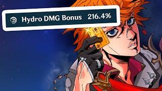 Childe... WITH 216.4% HYDRO DMG BONUS