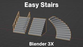 blender 3.4 easy stairs modeling tutorial