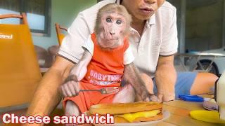 Bibi can't resist the deliciousness of Uncle Phong's grilled cheese sandwich!