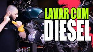 Pode lavar a moto com óleo diesel?