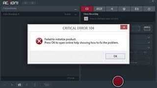 Como Solucionar Problema CRITICAL ERROR 104 De Mirillis Action!