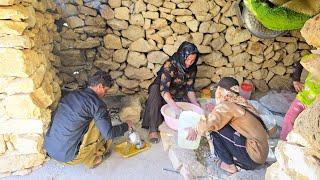 Iranian Nomadic Life: Baking Local Bread in the Traditional Way in the Nomadic Lifestyle