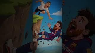Ronaldo Saved Messi From Falling Into Lava  | Cartoon Football Shorts