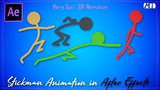 StickMan Animation in After Effects - 100% After Effects Tutorial - Very Fast 2D Animation