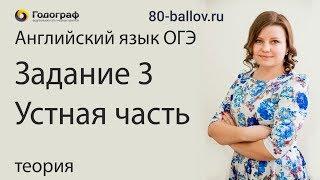 ОГЭ по английскому языку 2019. Задание № 3. Устная часть. Теория