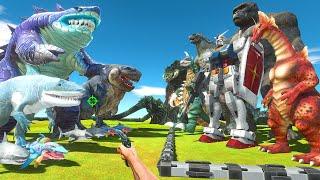 FPS Avatar Rescues Kaiju Monsters and Fights Sharkjira Evolution - Animal Revolt Battle Simulator