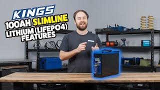 Kings 100Ah Slimline Lithium Features | LiFePO4 | 100A BMS