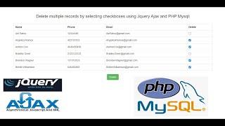 Delete multiple records by selecting checkboxes using Jquery Ajax and PHP Mysqli