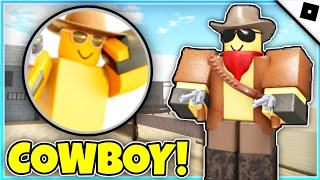 How to get "COWBOY" BADGE in Tower Defense Simulator RP (TDS RP) - ROBLOX