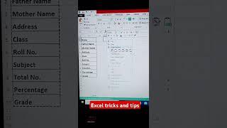 Excel tricks and tips || Excel shorts video || #exceltips #shorts #shortvideo